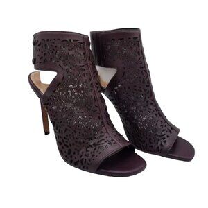 ZARA "BEREN JENA" LASER CUT EGGPLANT SANDALS (BRAND NEW)